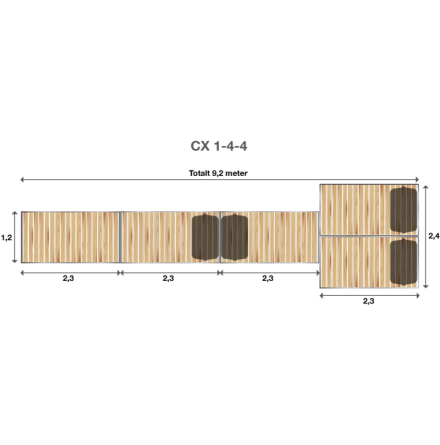 Brygga Rentukka CX 1-4-4, Landfste Betong