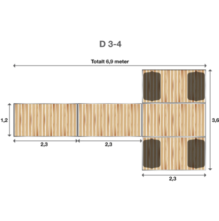Brygga Rentukka D 3-4, Landfste fr ls mark