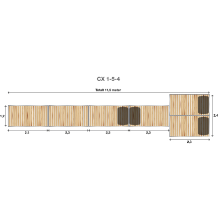 Brygga Rentukka CX 1-5-4, Landfste fr ls mark