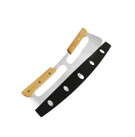 Pizzaskrare vagga rostfri trhandtag Gourmetstl